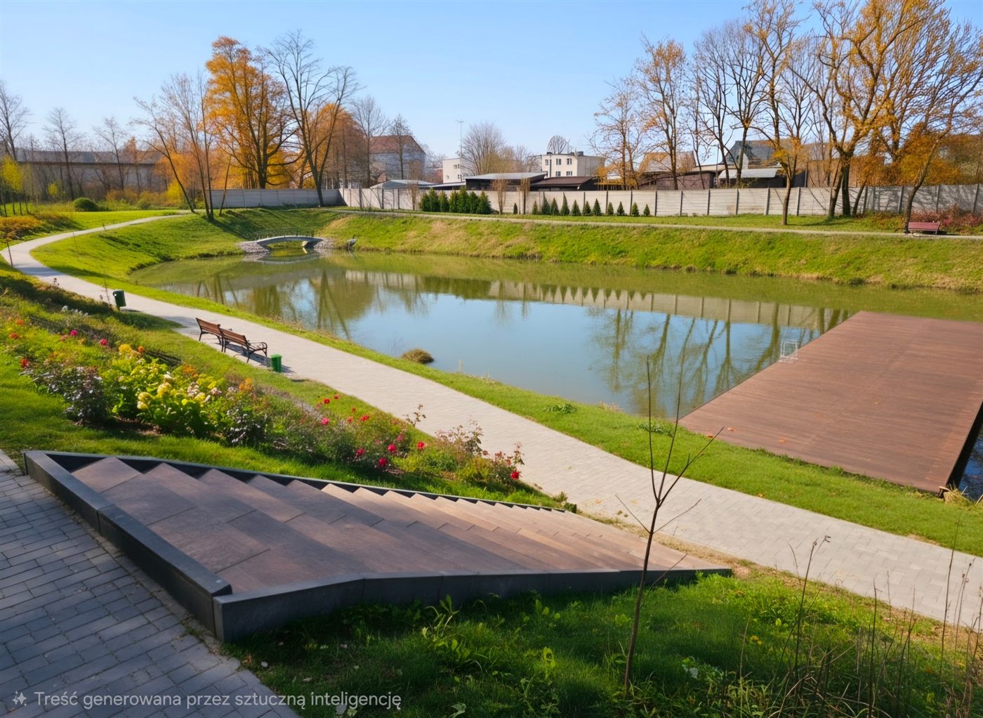 Zabytkowy park i staw przy Pałacu Walewskich w Inczewie