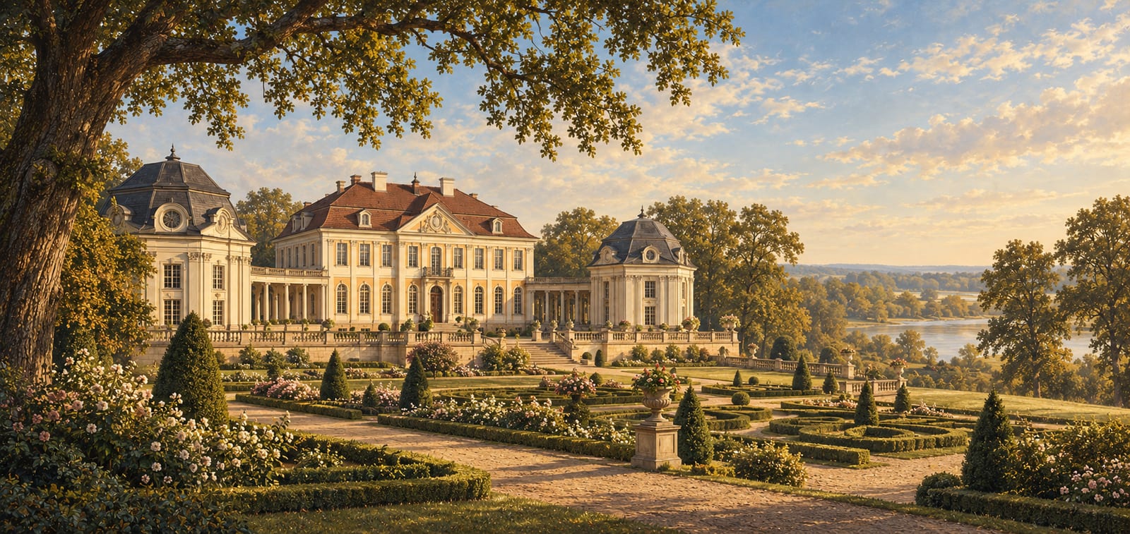 Artystyczna interpretacja pałacu i ogrodu w Rogalinie