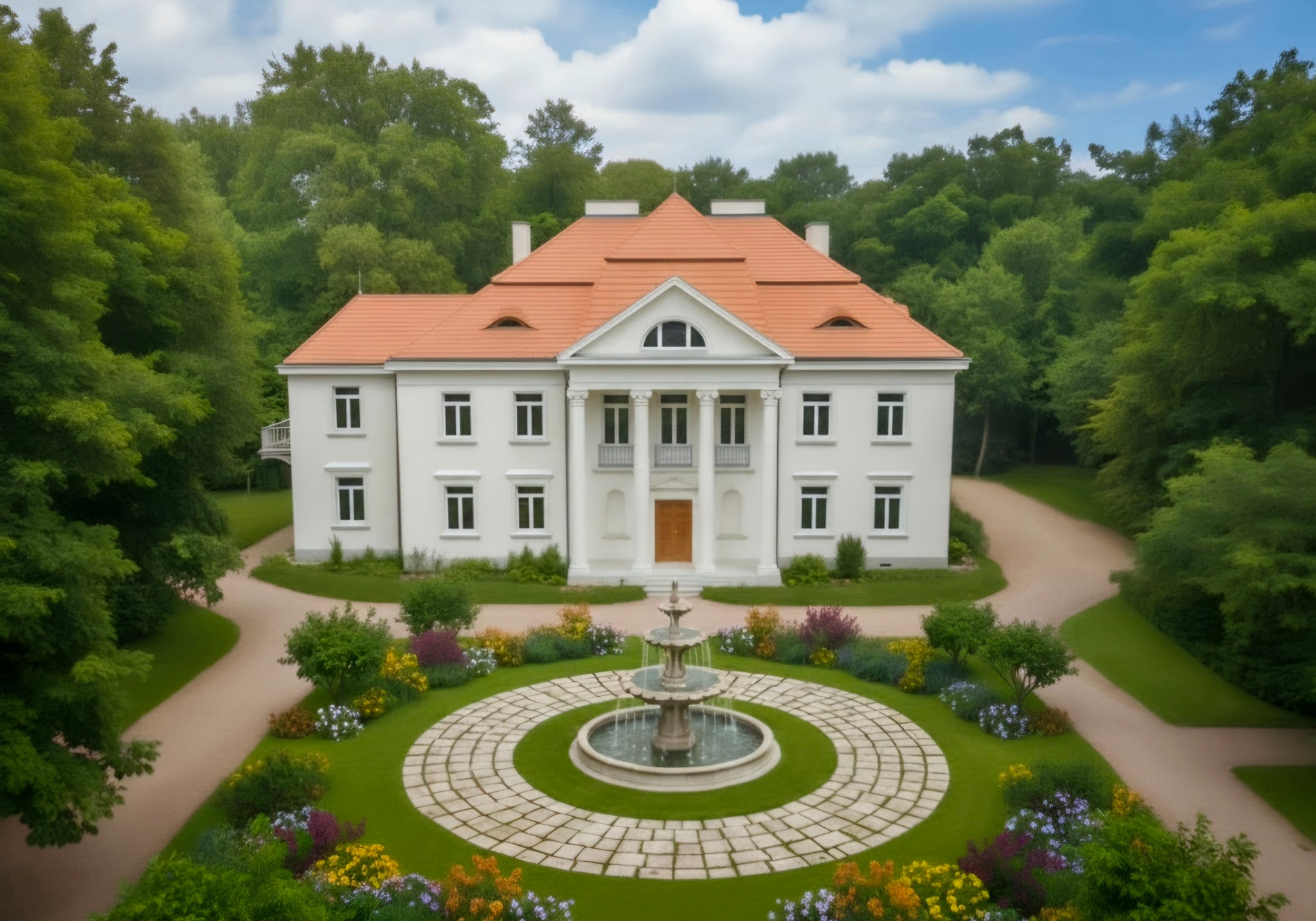 Wizualizacja koncepcyjna frontu i ogrodu